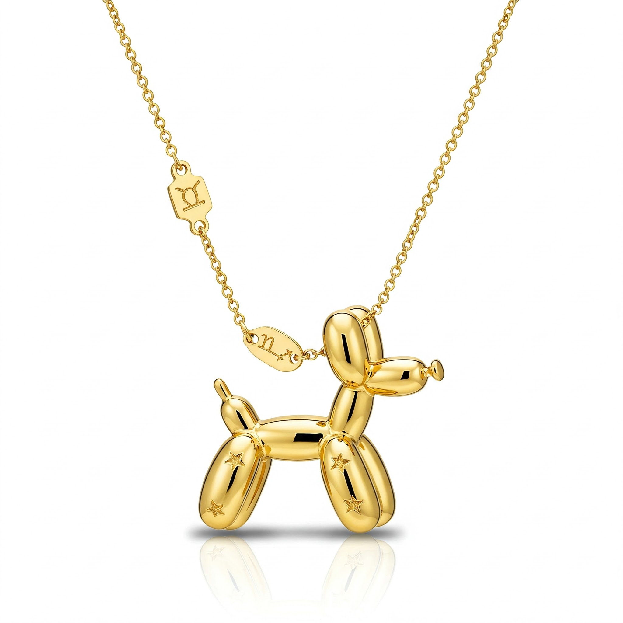 Gold Balloon Dog Pendant Necklace